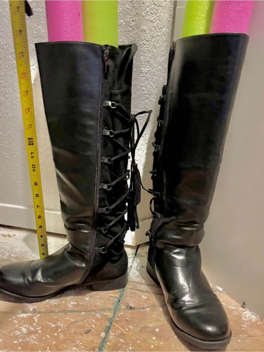 Torrid Wide-Calf Pleather/Suede mix Boots, Size 7.5w